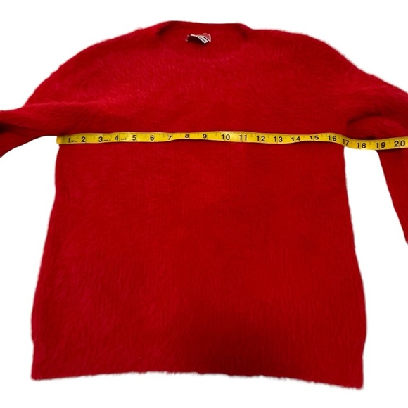 kate spade cortland mainline crewneck sweater Red XS fuzzy holidays Christmas - Picture 5 of 15